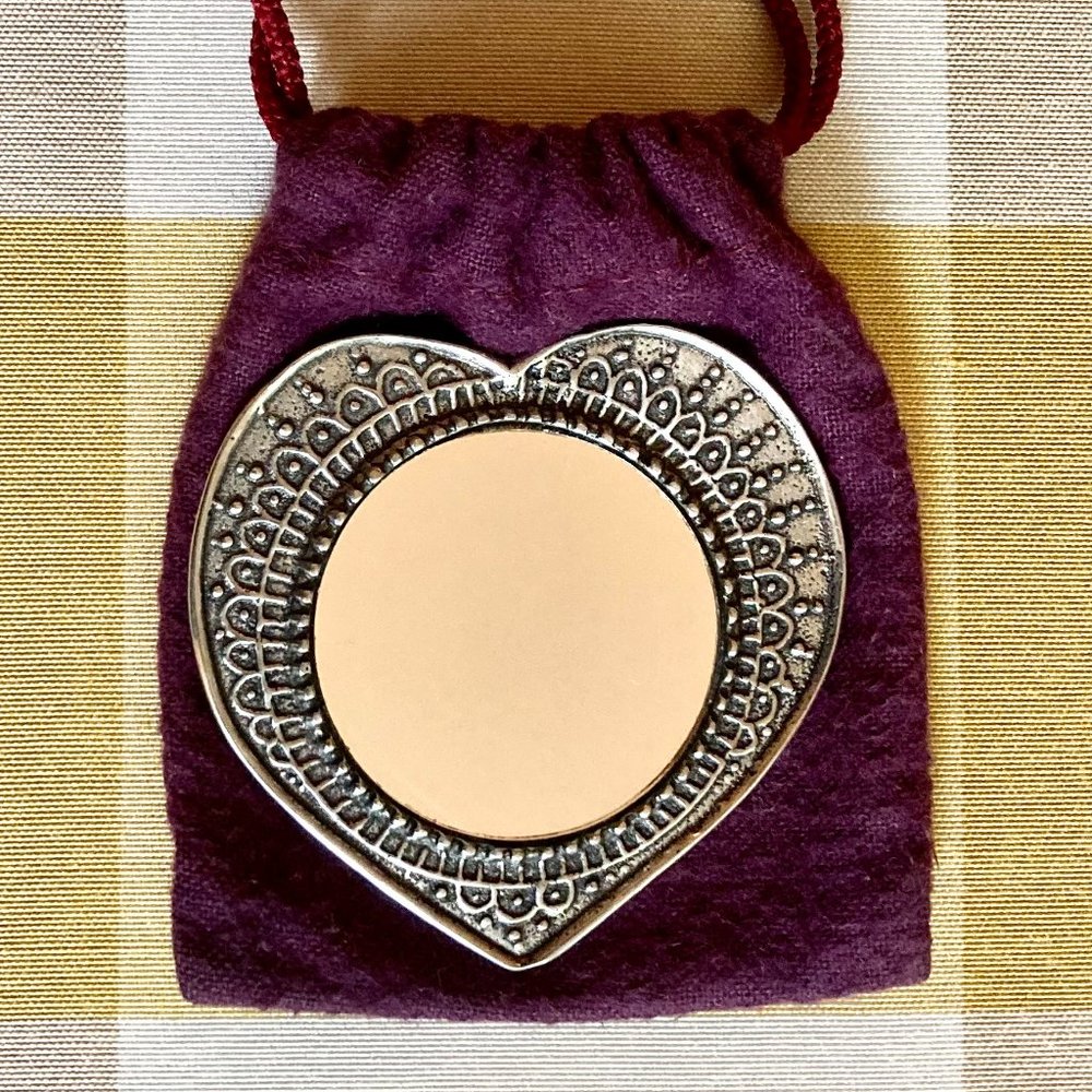 Beautiful Silver Mirror with Pouch